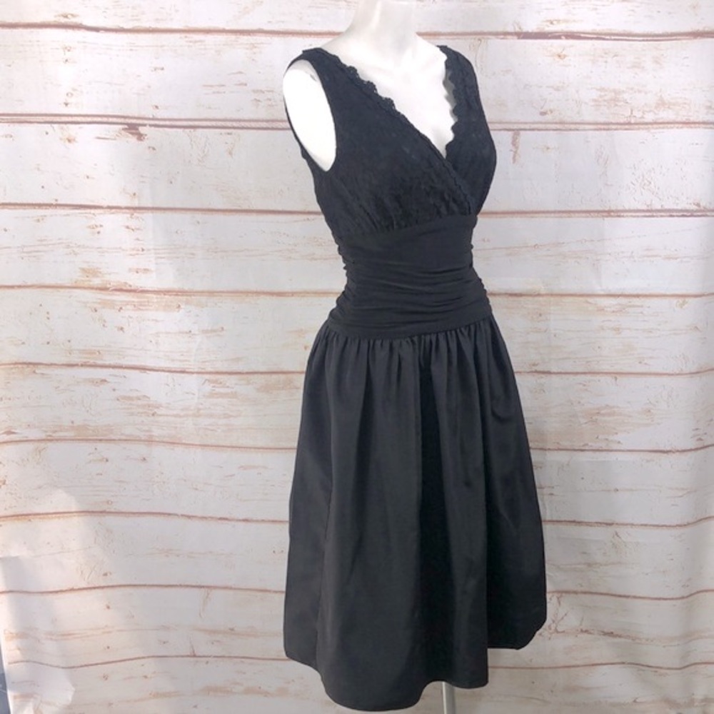 C8 - Coldwater Creek Black Lace Overlay Dress - P8